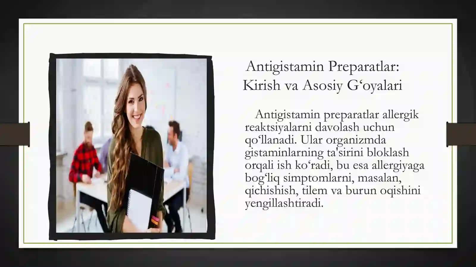 Antigistamin guruh preparatlarining klinik farmakologiyasi 3