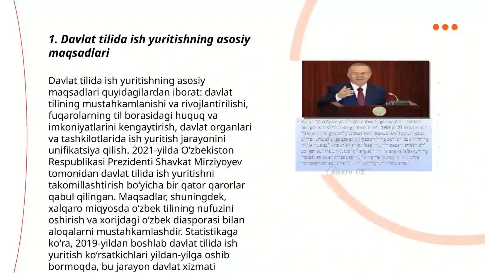 Davlat tilida ish yuritish fanning maqsadi va vazifalari 3