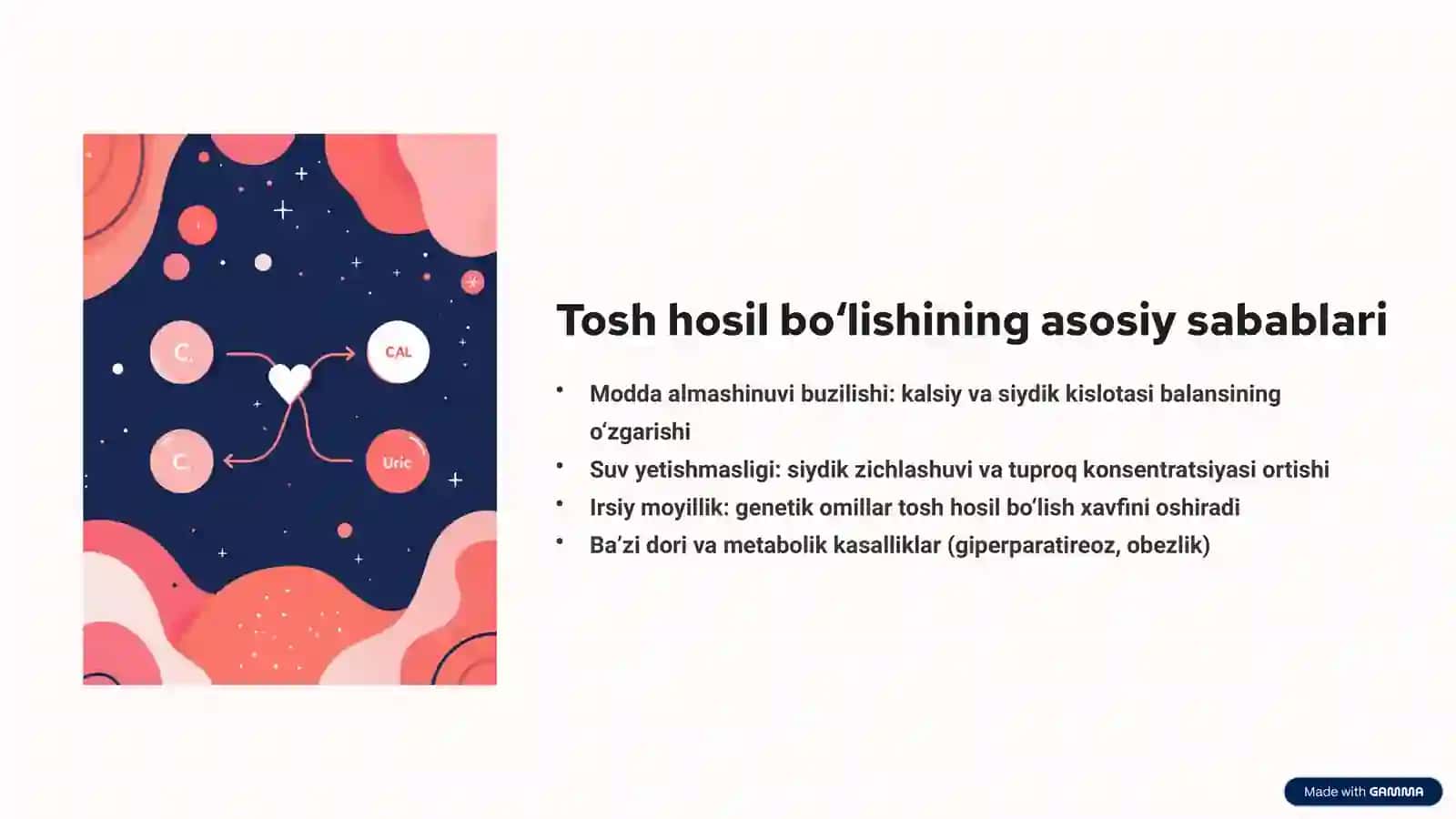 Buyrakda tosh hosil bo'lishi sabablari va mexanizmlari 3