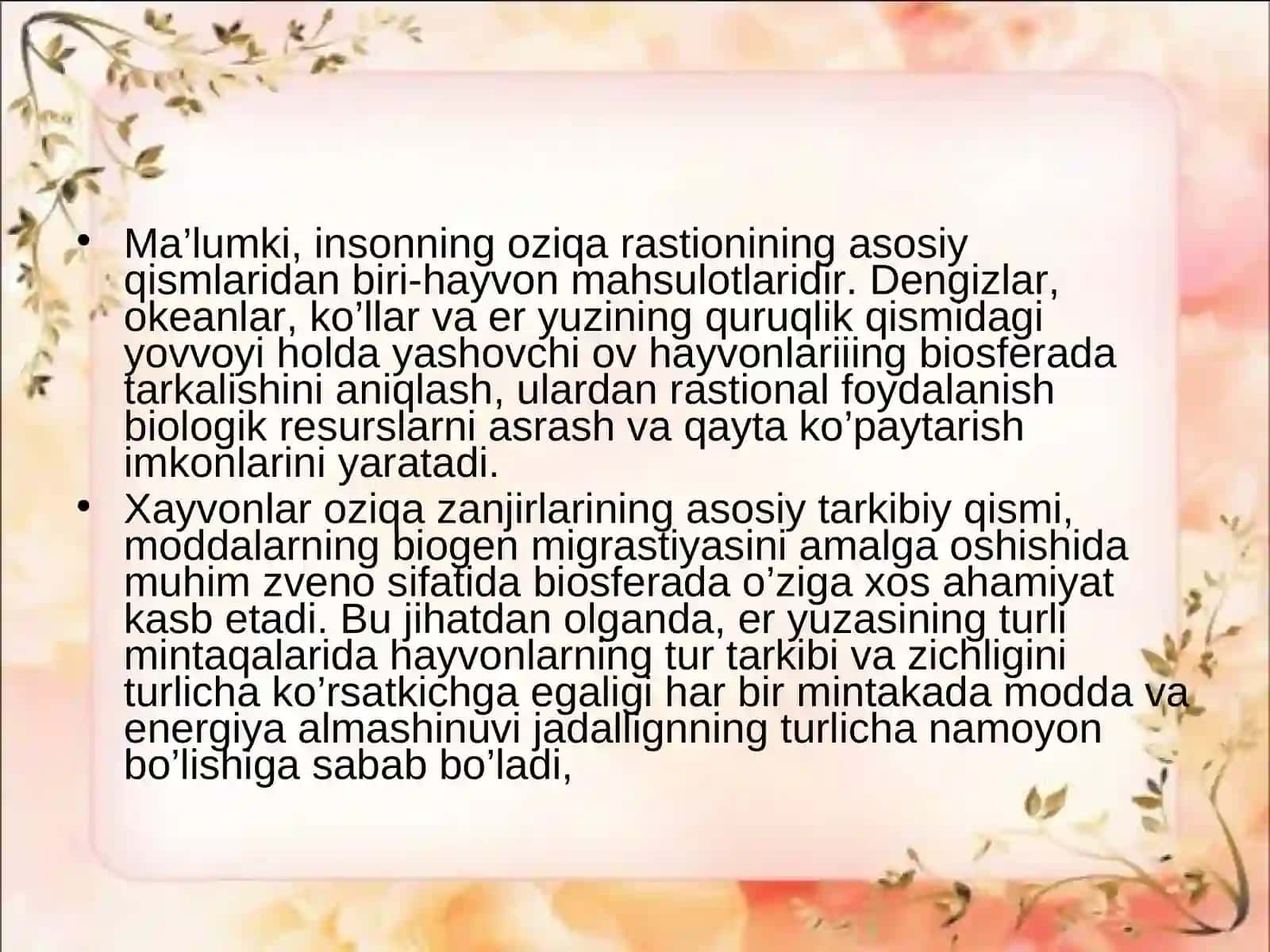 Hayvonlarning turli muhit sharoitlarga moslanishi 3