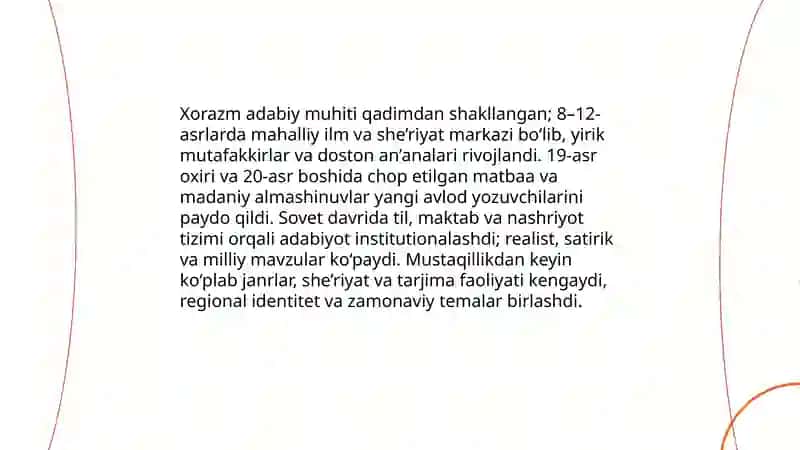 Xorazm, Qo‘qon, Toshkent adabiy muhiti 3