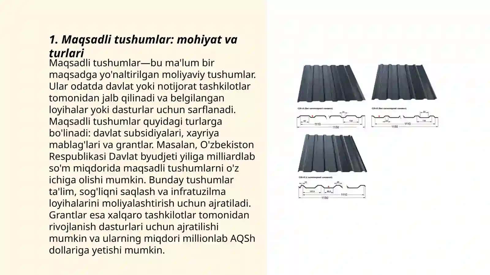 Maqsadli tushum, grand va subsidiyalar 3