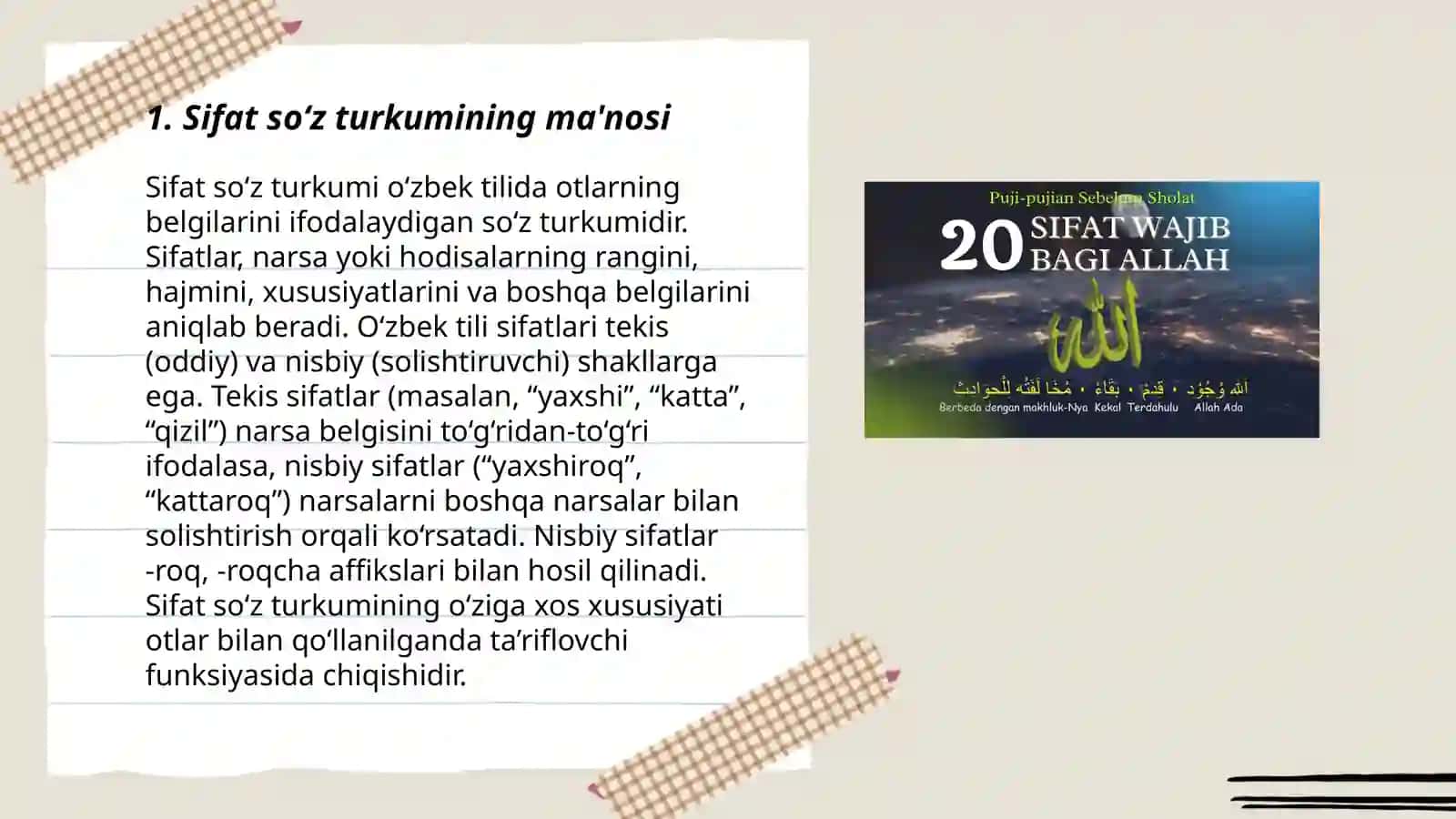 Sifat soʻz turkumi 3
