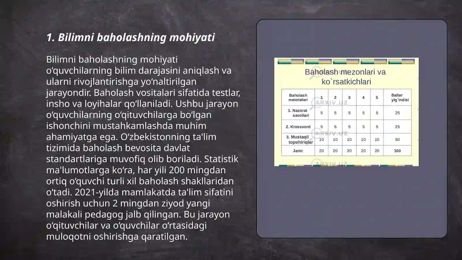 Bilimni baholashning mohiyati 3