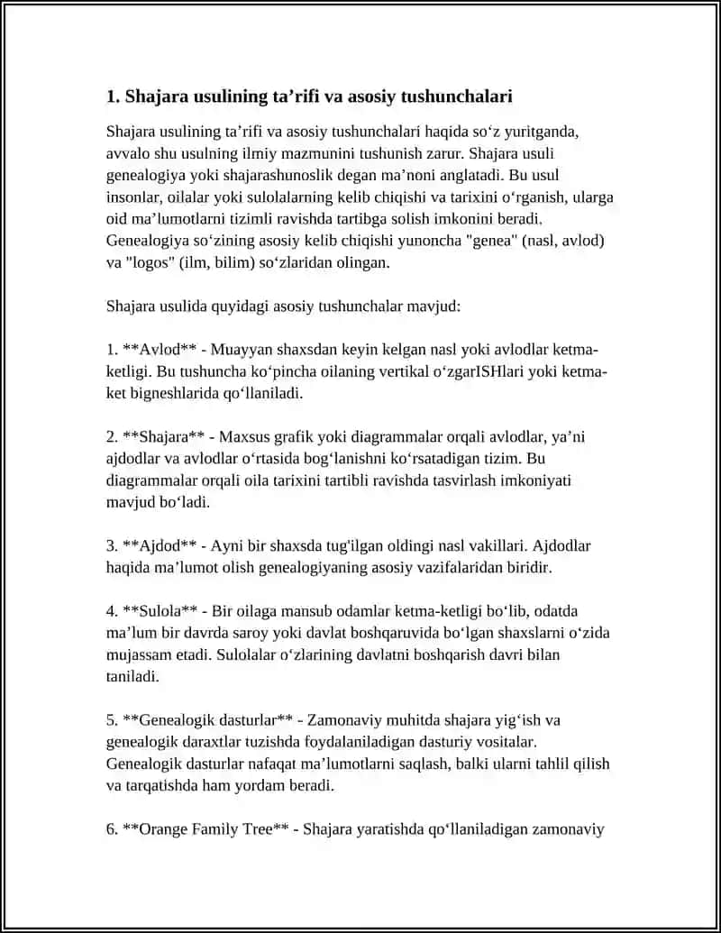 ANTROPOGENETIKA USULLARI:SHAJARA USULI 3