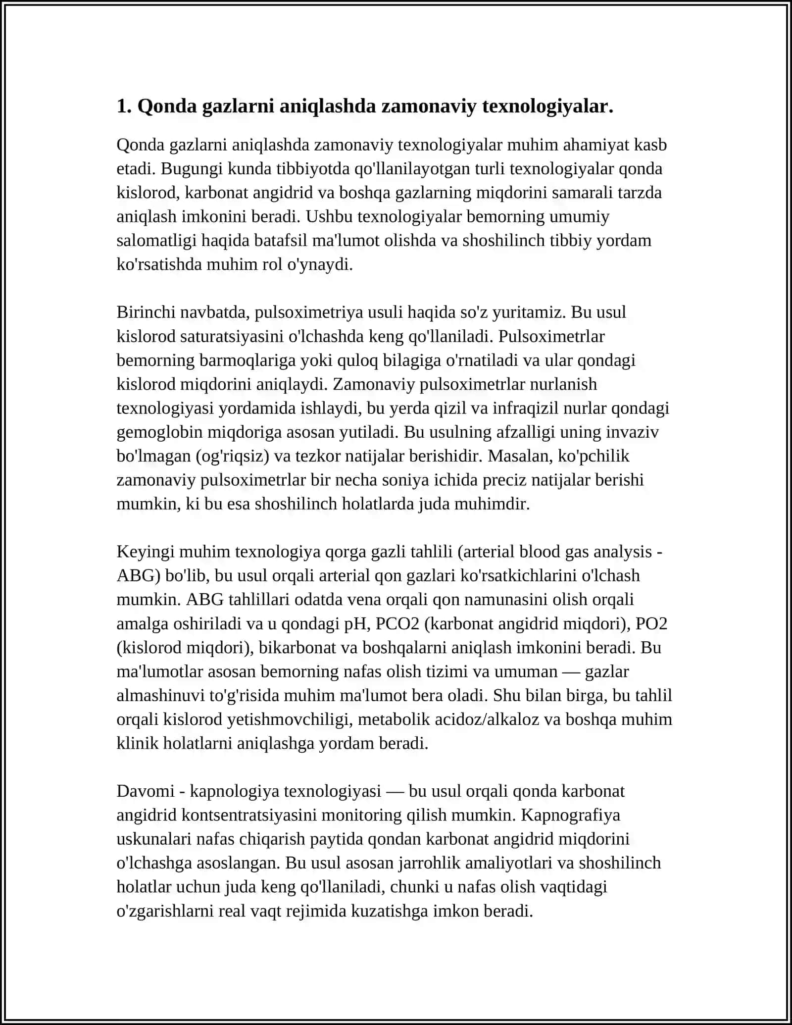 QONDA GAZLARNI MIQDORINI ANIQLASHNI YANGI USULLARI 3