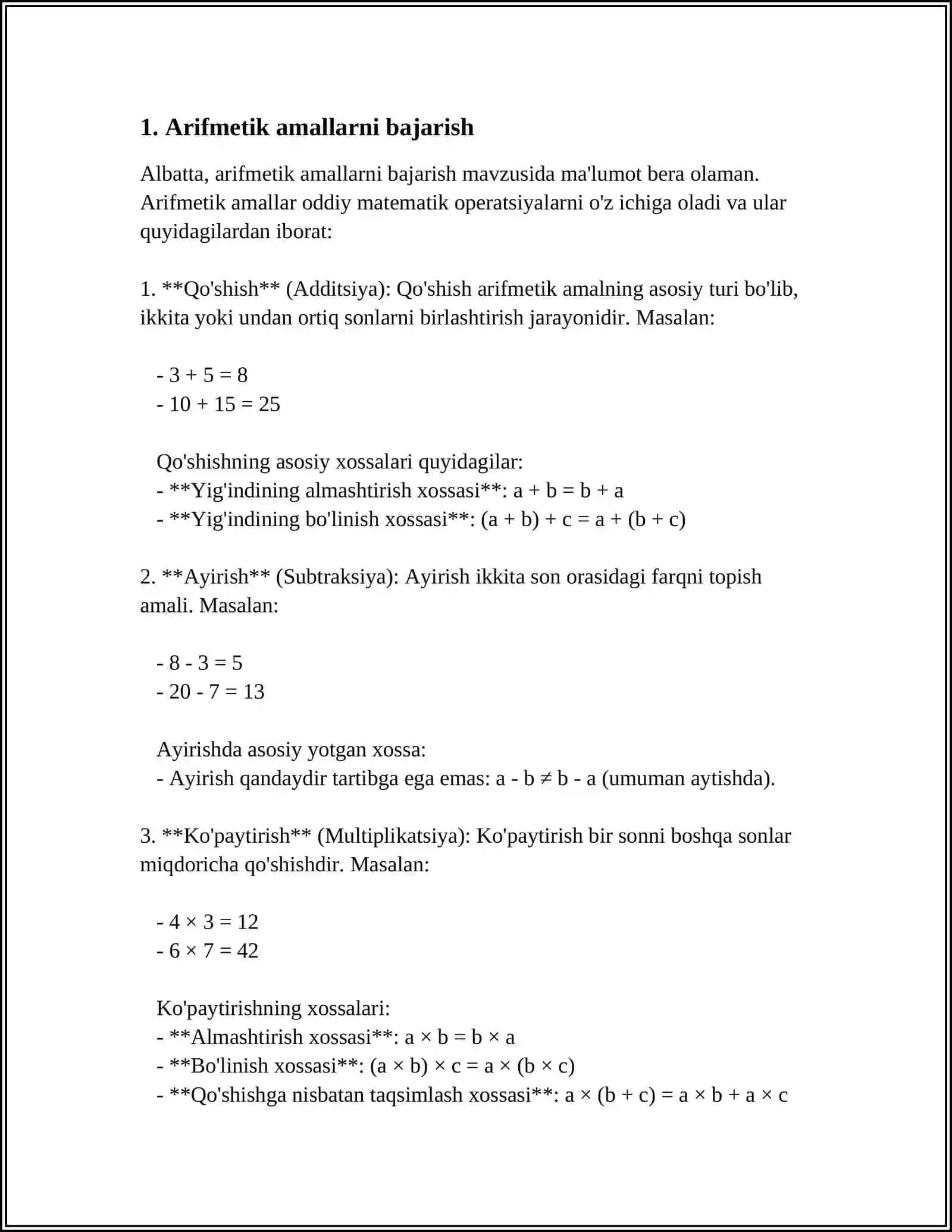 ACCESS DASTURIDA MATEMATIK AMALLARNI BAJARISH 3