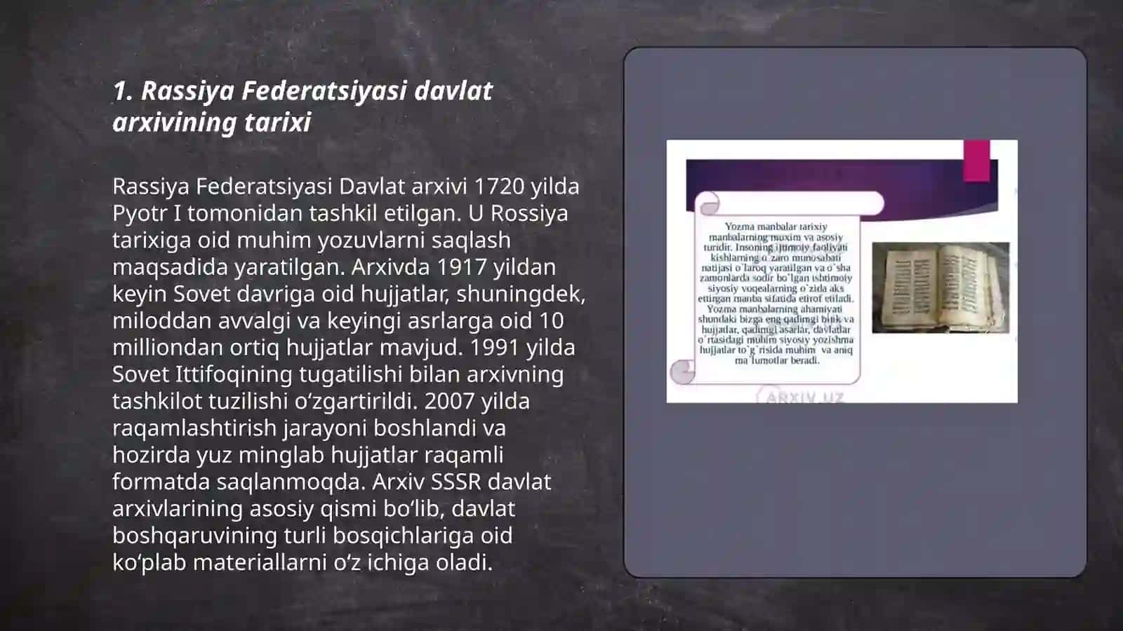Rassiya Federatsiyasi davlat arxivida Òrta Osiyo tarixiga oid manbalar 3