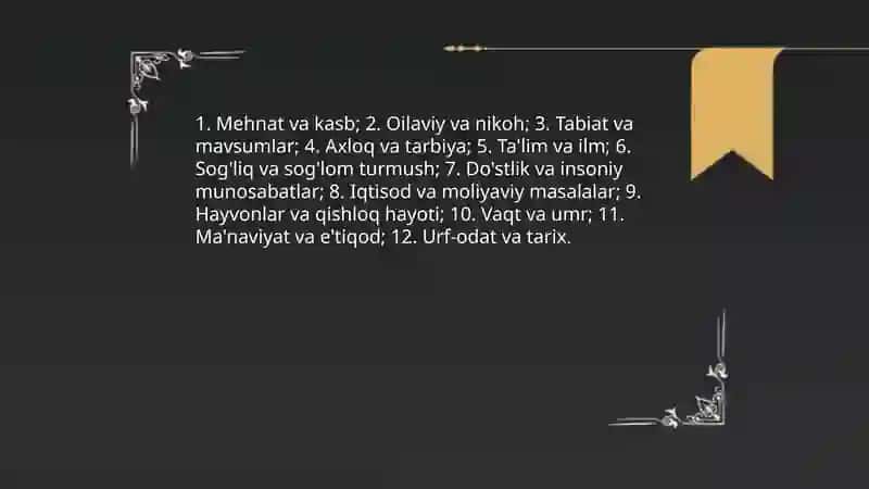 Xalq maqollar tasnifi 3