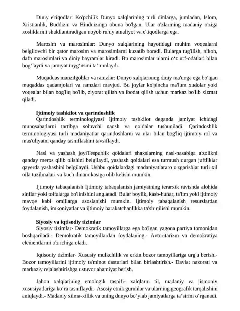 Dunyo Xalqlarining Etnologik Tavsifi Mavzusida Referat Tayyorlash 3