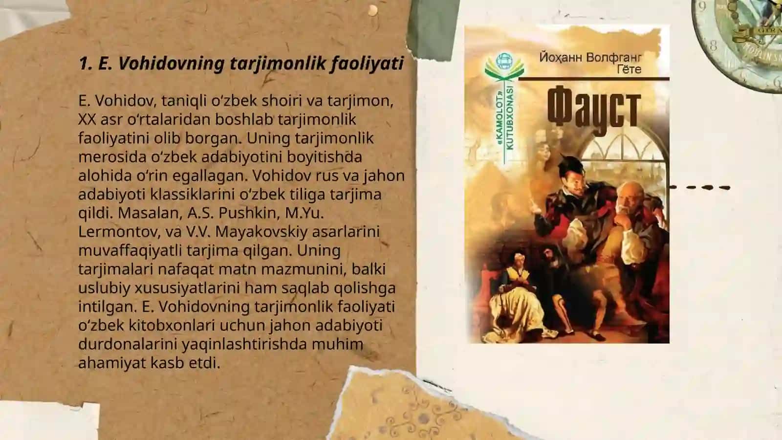 E. Vohidovning tarjimonlik faoliyati 3