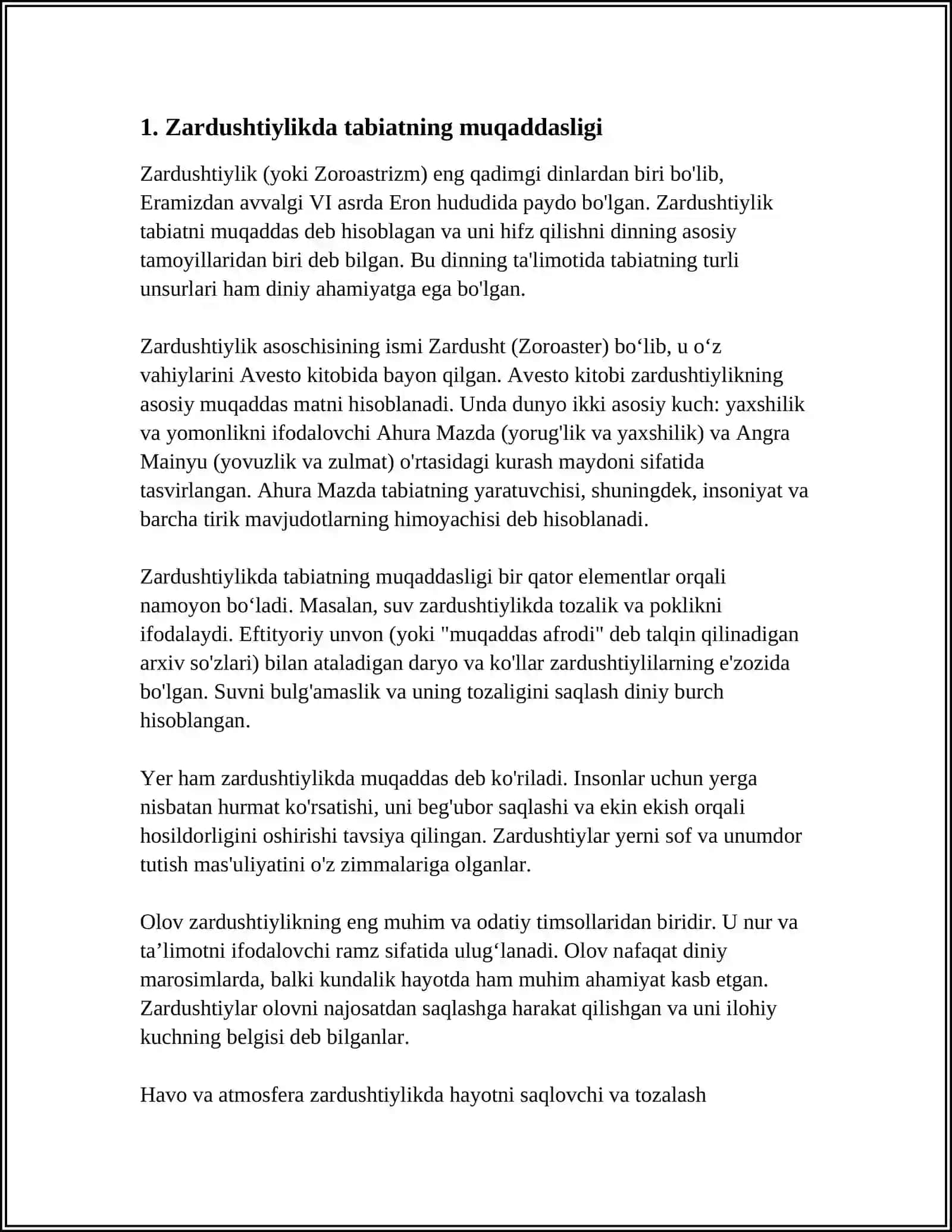 ZARDUSHTIYLIKDA TABIATNING ULUG'LANISHI 3