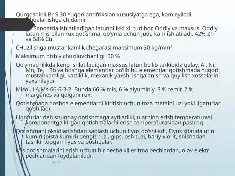 Mis qоtishmаlаridаn quymаlаr ishlаb chiqаrish 3