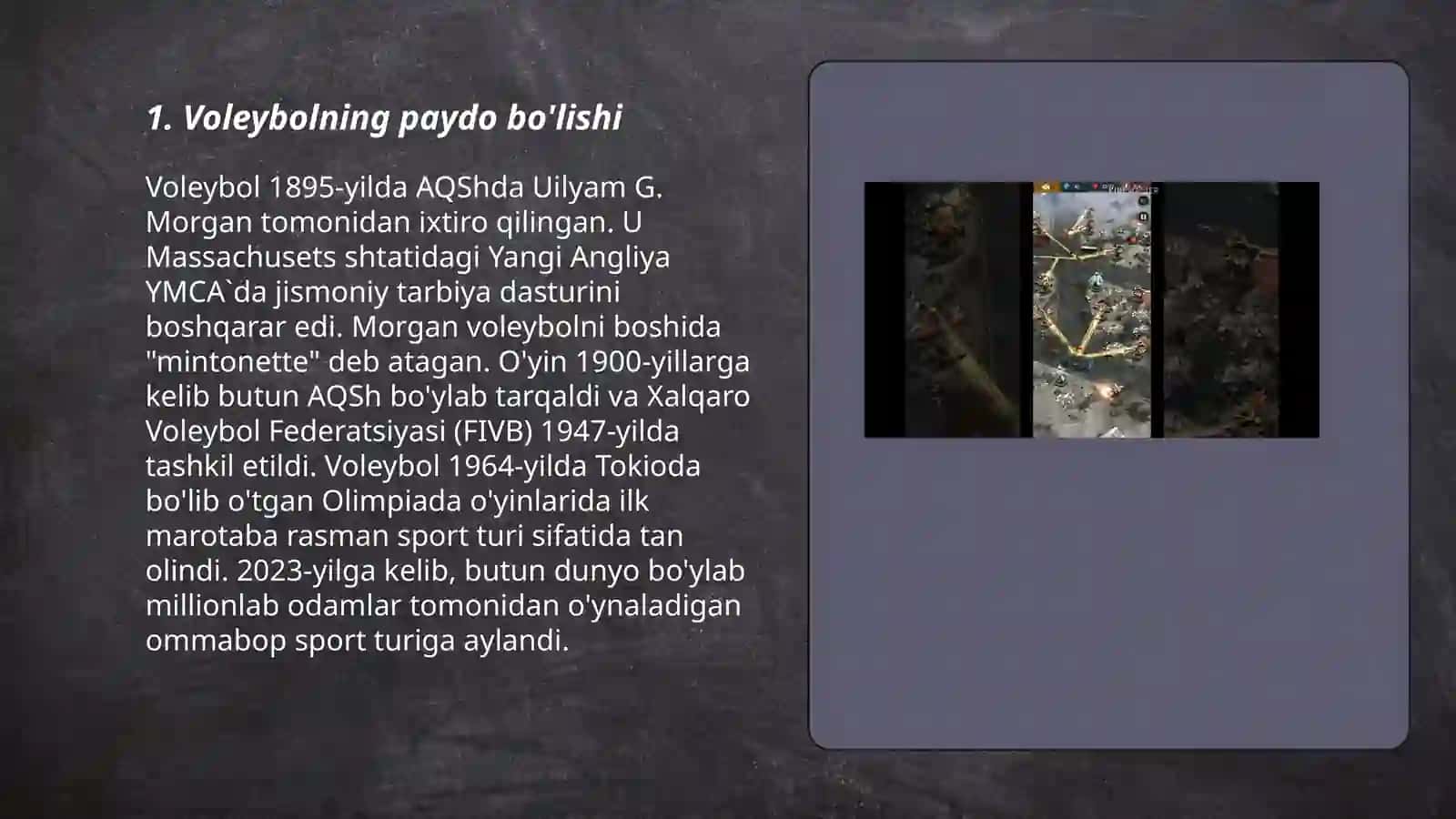 Valebol kelib chiqishi qoidalari rivojlanishi 3