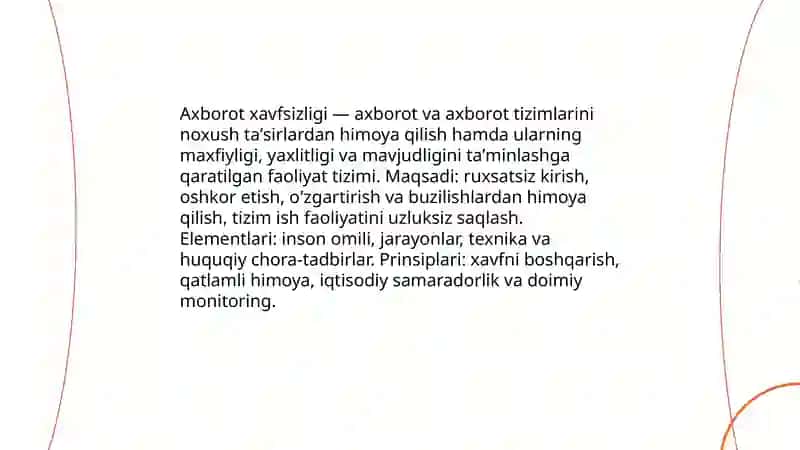 Axborot xavfsizligi tushunchasi 3