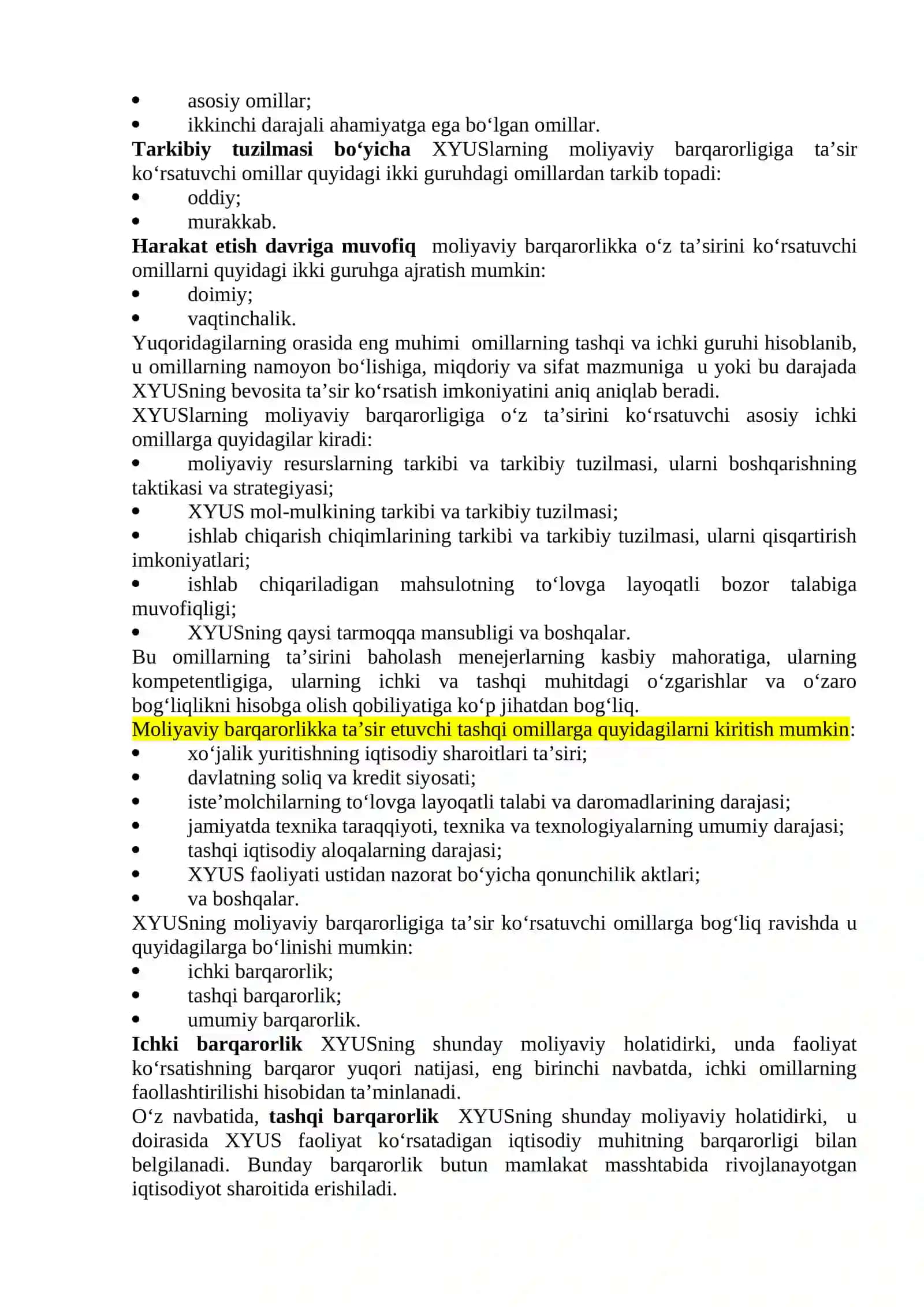 Korxonalar moliyaviy barqarorligining tahlili 3
