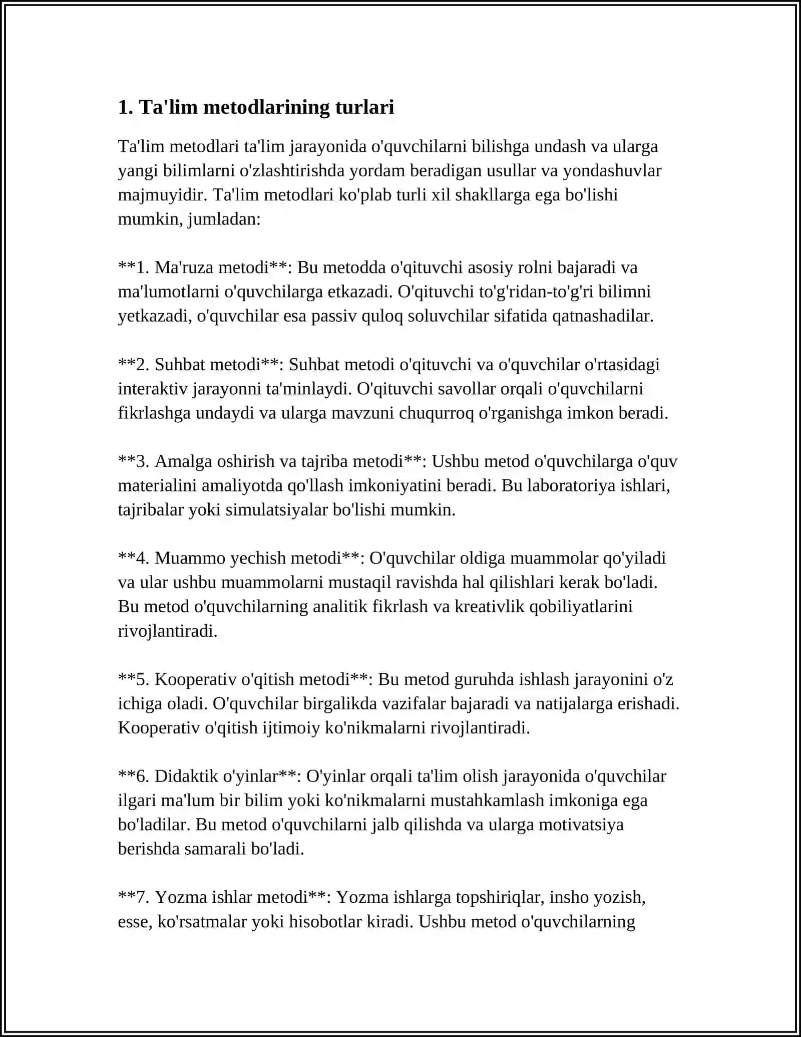 TA’LIM METODLARI VA VOSITALARI 3