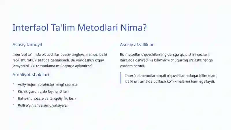 Zamonaviy Ta'lim Metodlari: Ta'limda Innovatsiyalar va Samaradorlik 3