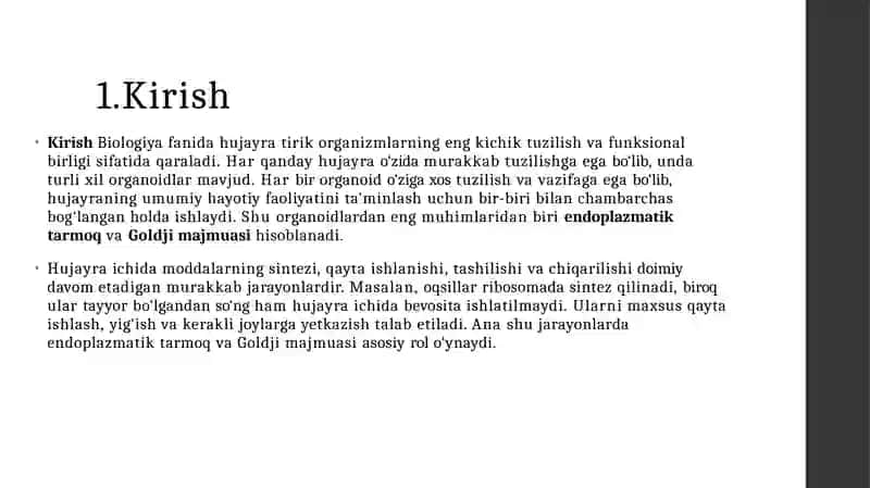 Endoplazmatik tur va goldji aparati 3