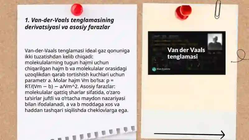 Van-der-Vaals tenglamasi va izotermalari 3