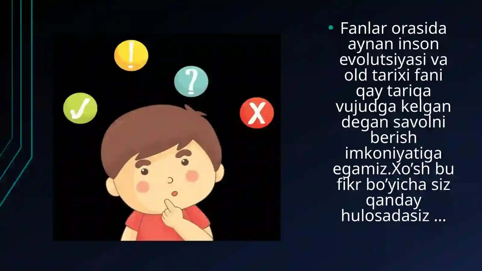 Inson evolutsiyasi va old tarixi kursi 3