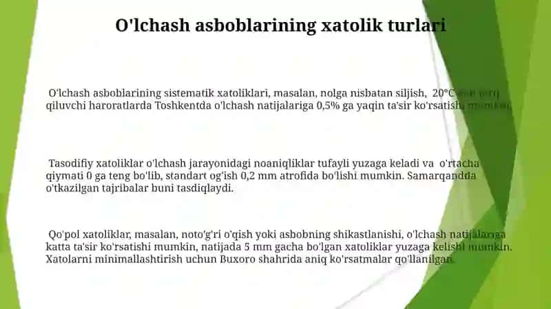 Oʻlchash Vositalarining Xatoliklarini aniqlash 3