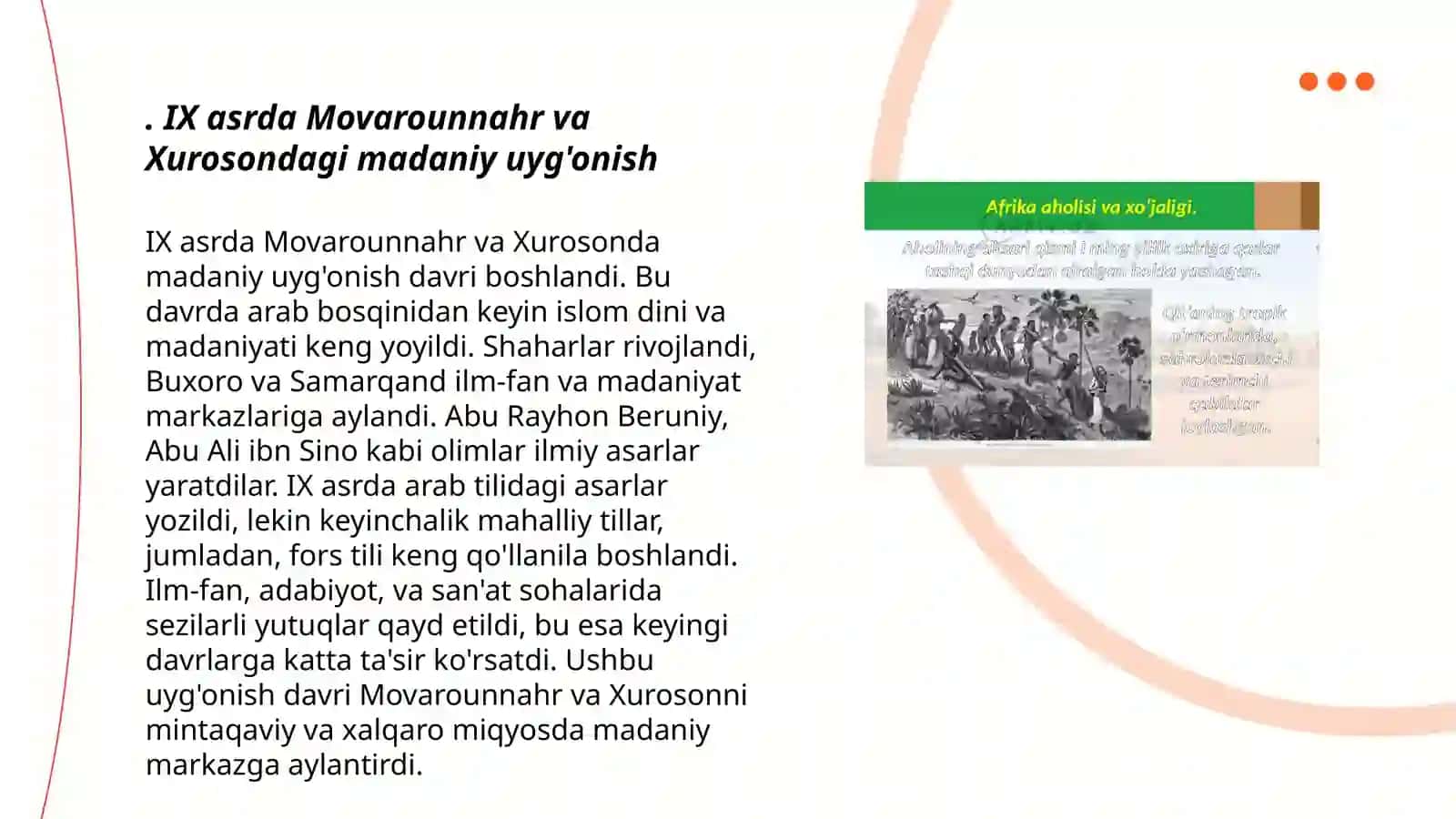 IX asrda Movarounnahr va Xurosondagi madaniy uyg'onish 3