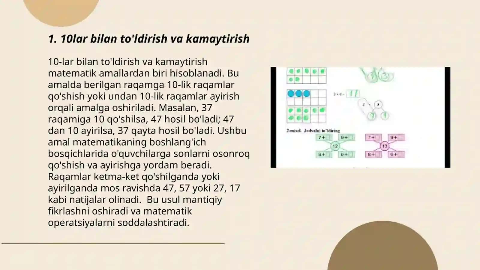 Kansentlar(10 100 1000)lar ustida masalalar ishlash 3