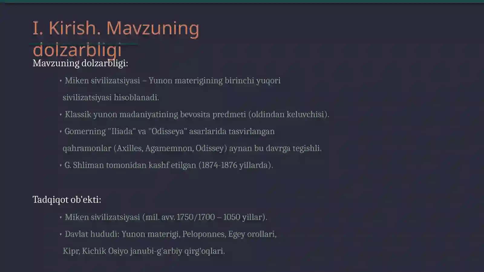 Miloddan avvalgi II Mingyillikda Yunoniston. Miken sivilizatsiyasi 3