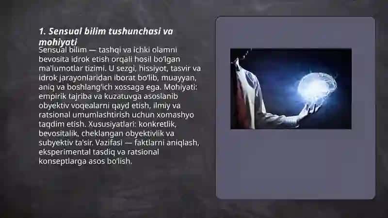 Sensual va ratsional bilimlar, ularning shakllari 3