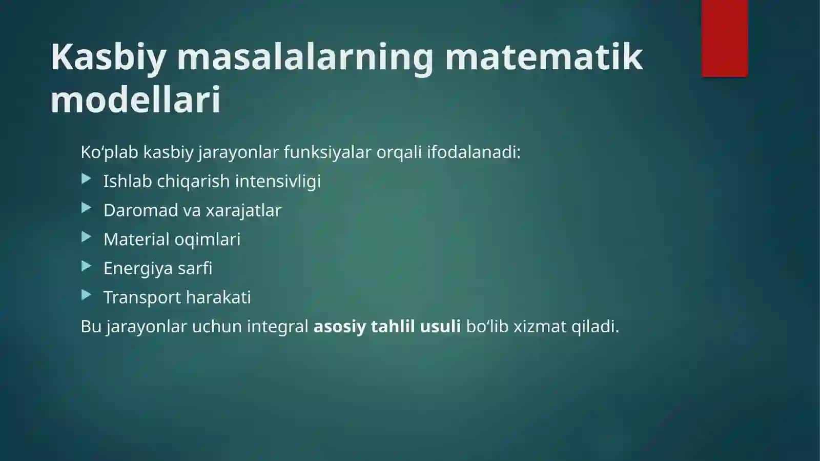 Integrallarning amaliy qo‘llanilishi 3