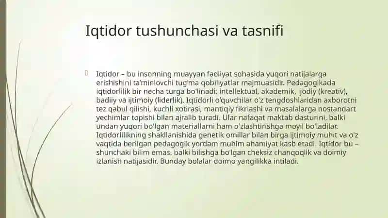 Iqtidor tushunchasi va tasnifi 3