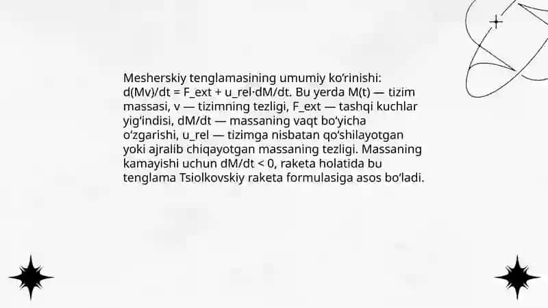 Mesherskiy tenglamasi 3
