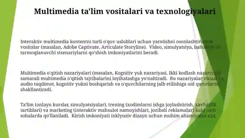 Multimedia taʼlim va uni tatbiq etish 3