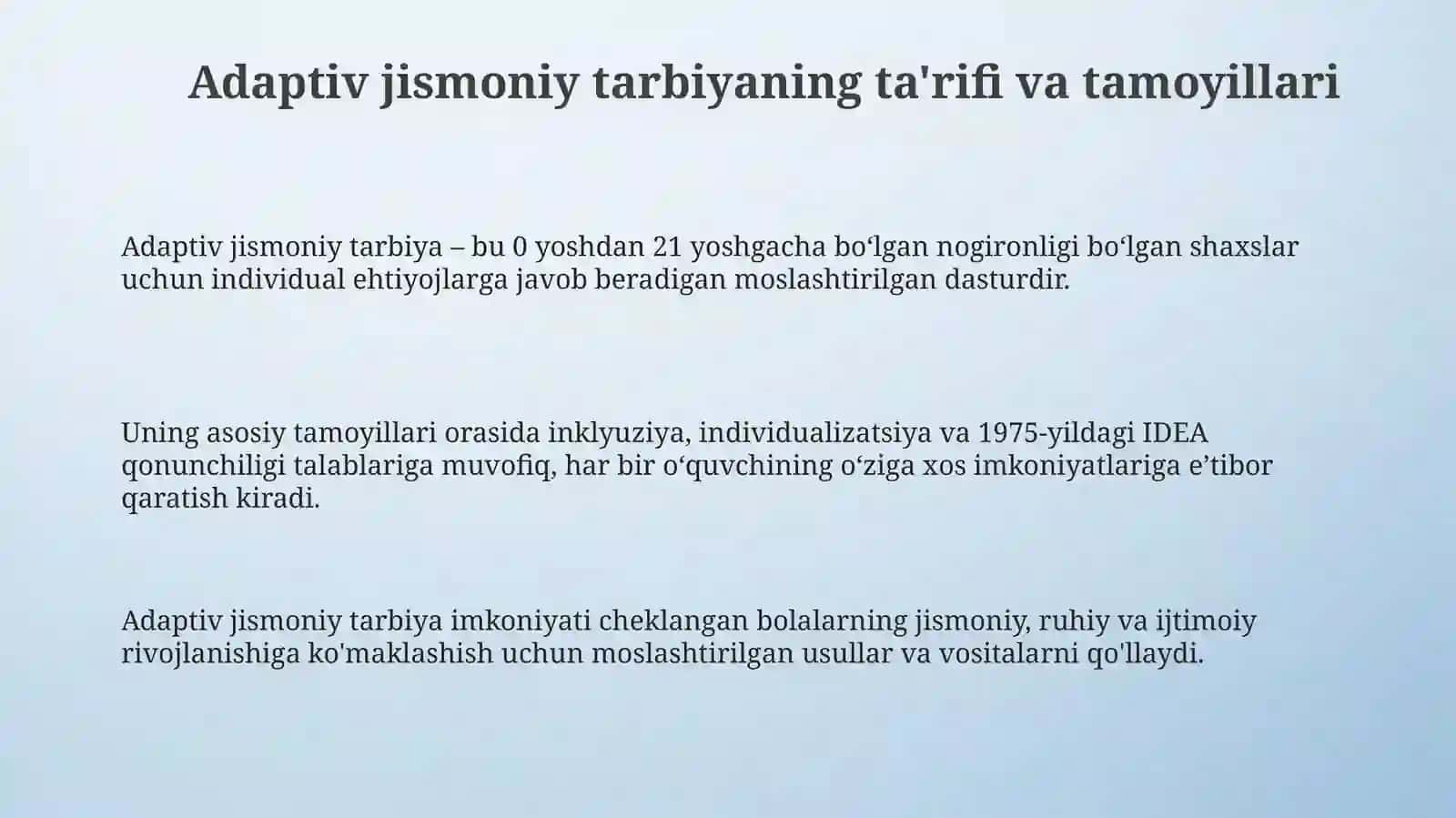 Adaptiv jismoniy tarbiya bo‘yicha o‘rgatish usullari 3
