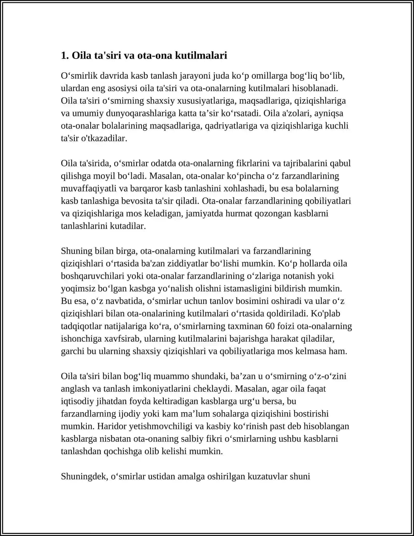 O‘SPIRINLIK DAVRIDA KASB TANLASHGA DOIR MUAMMOLAR 3