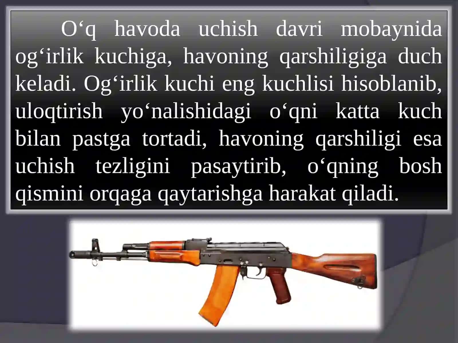 O‘q trayektoriyasi 3