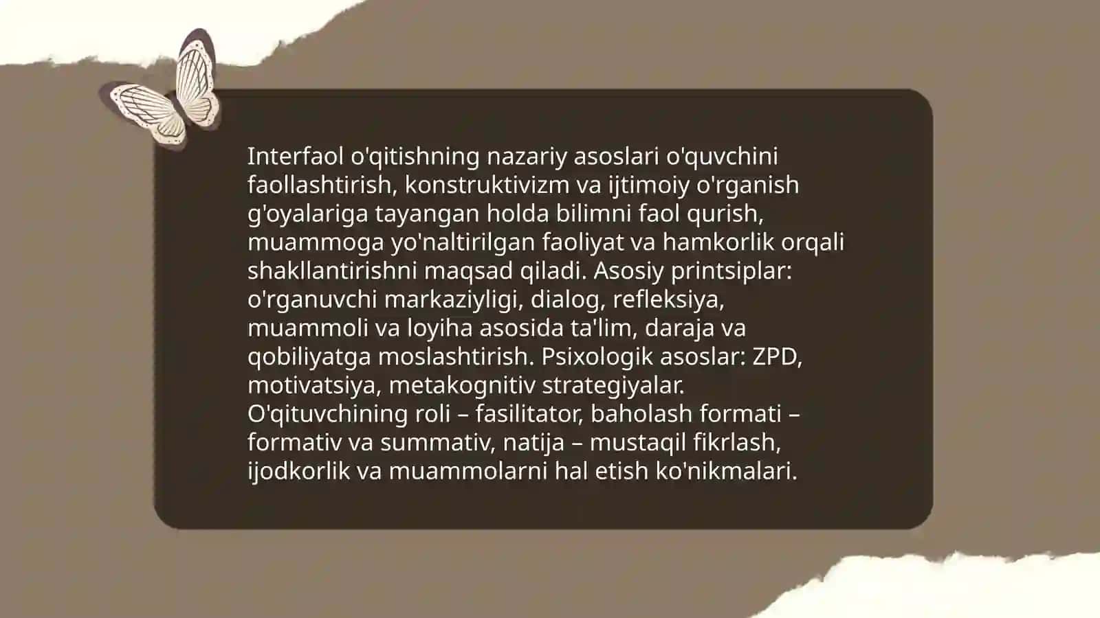 Ta'limning interfaol usullari.Dars o‘tish texnologiyalari 3