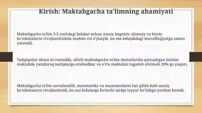 AQSh da maktabgacha ta'lim 3