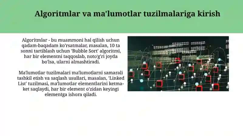 Algoritm va ma'lumotlar tuzilmalari 3