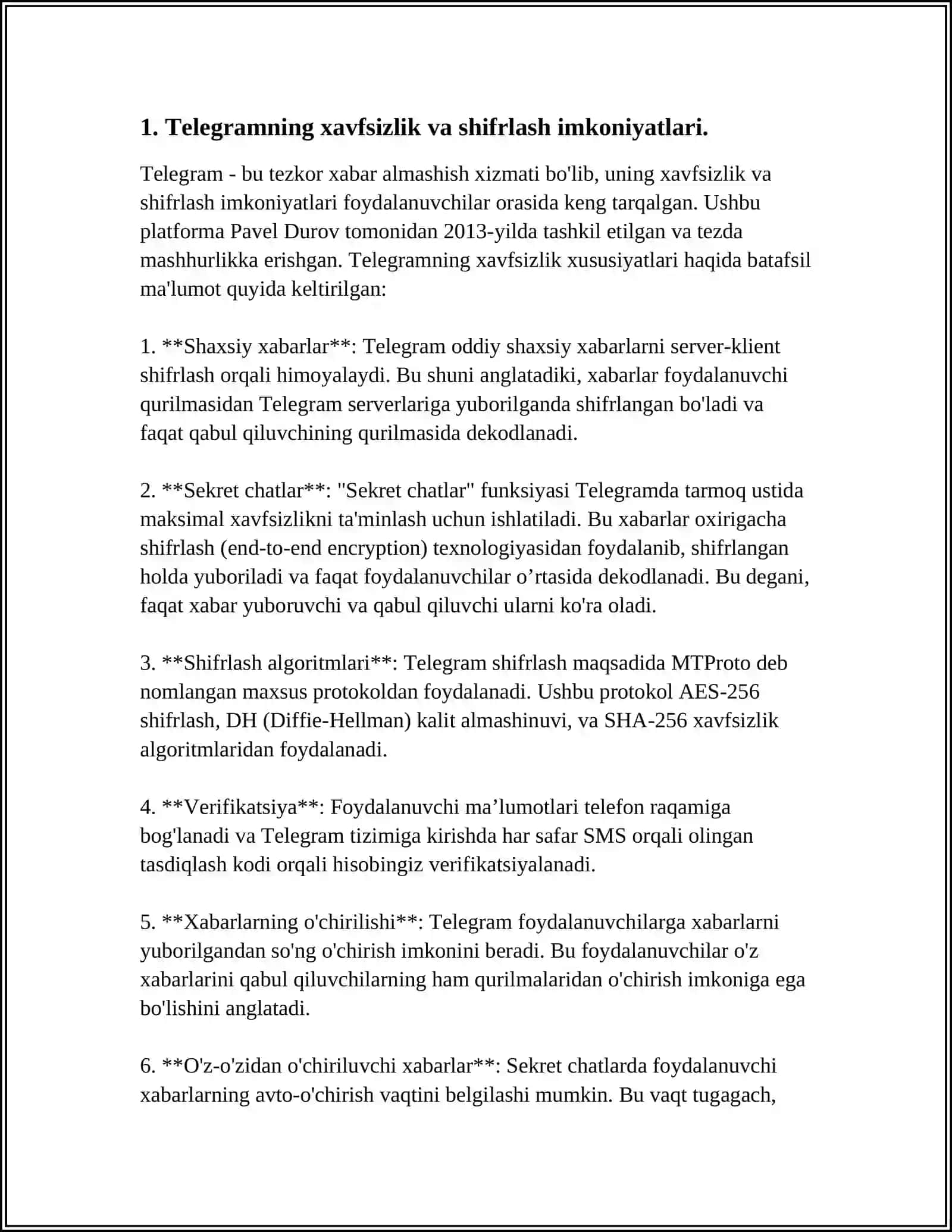 TELEGRAM, FASEBOOK, INSTAGRAMLARNI TUSHUNCHALARI VA QIYOSIY TAHLILI 3