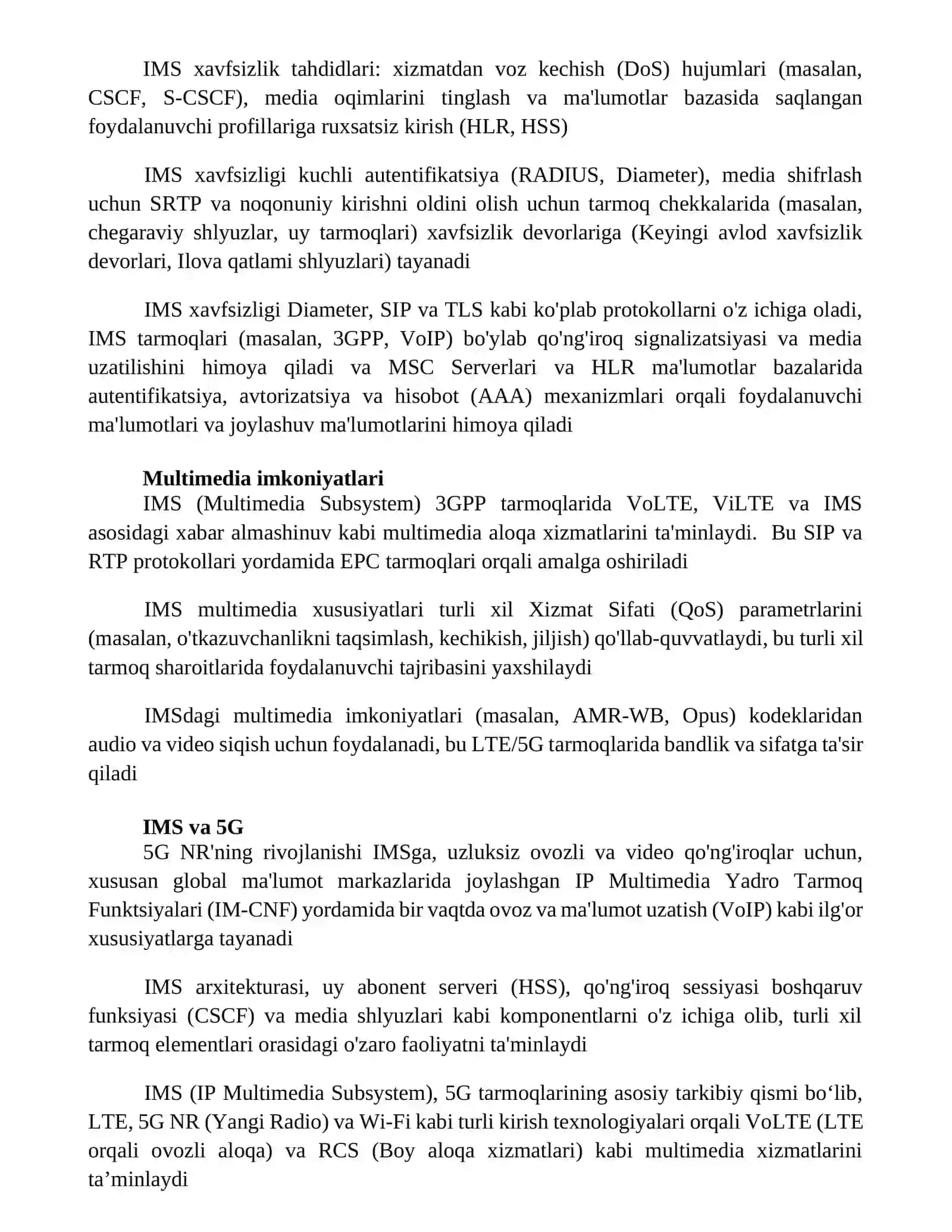 IP ga yo'naltirilgan multimedia tizim osti - IMS 3