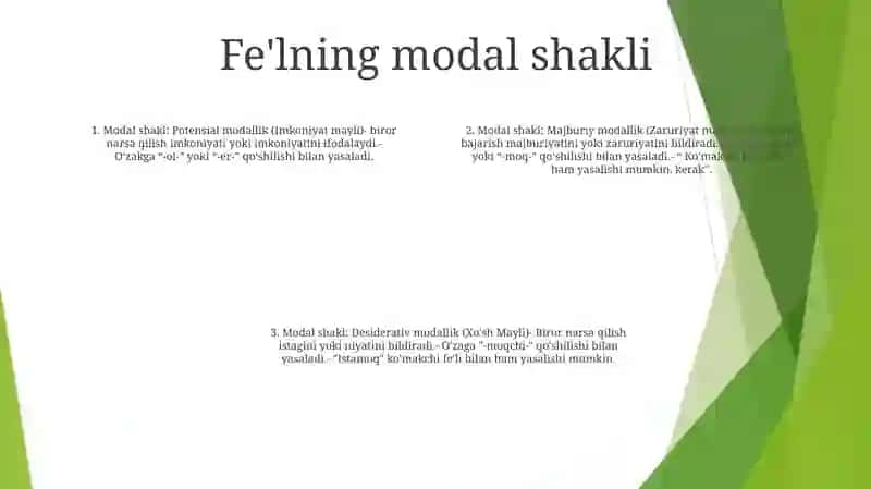 Oʻzbek Tilida FeʼLlarning Yasalishi 3