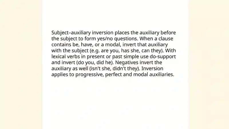 Subject–auxiliary inversion in yes/no questions 3
