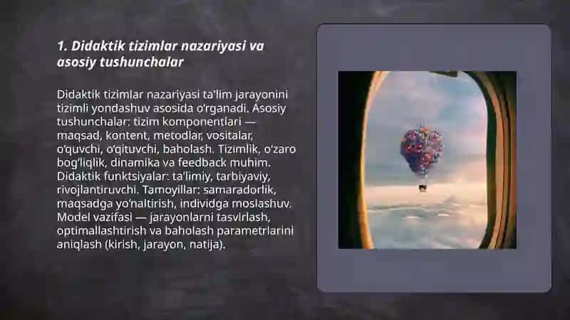Didaktik tizimlar va òqitish modellari 3