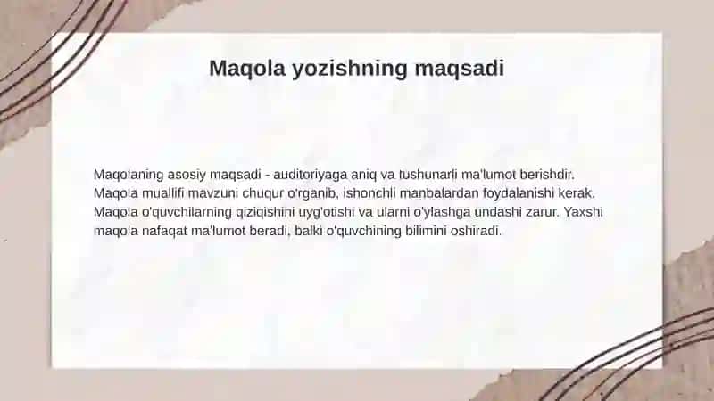 Maqola va uning turlari: Batafsil tahlil 3