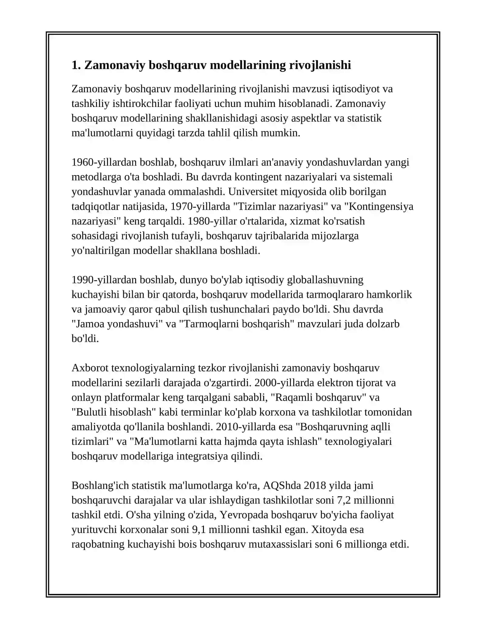 TASHKILOTNI BOSHQARISHNING ZAMONAVIY MODULI 3