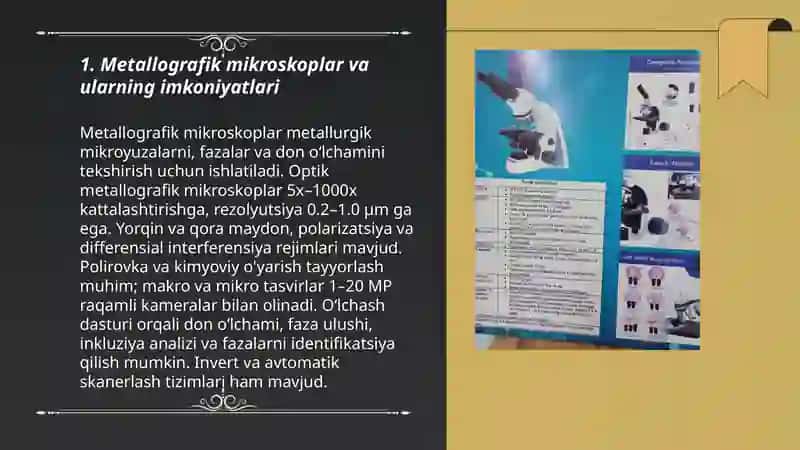 Metallografik mikroskoplar va ularning imkoniyatlari 3