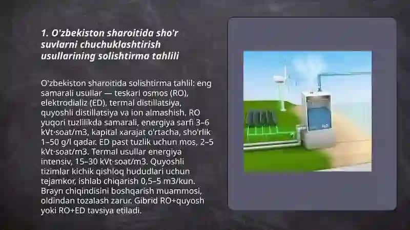 O'zbekiston sharoitida sho'r suvlarni chuchuklashtirish 3