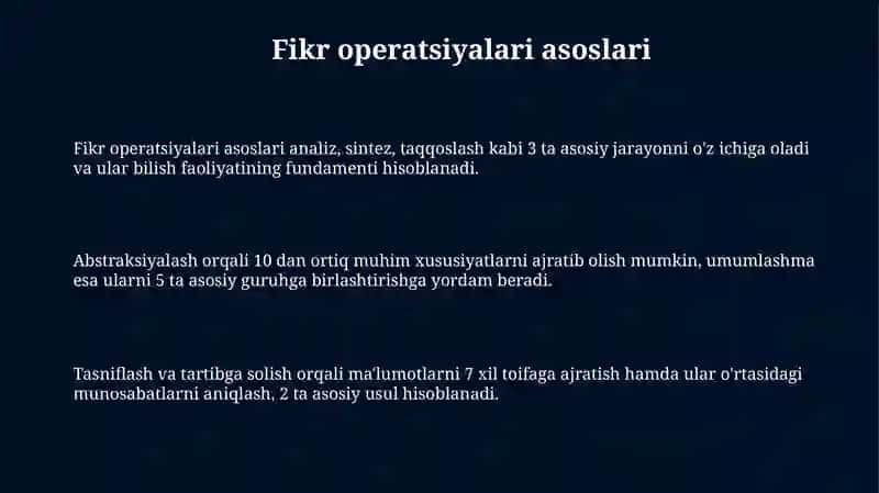 Tafakkur operatsiyalari 3